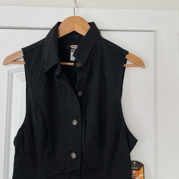 NWT VTG Jordache Black Button Up Dress Preppy Deadstock GIRLS Size 11/12 - Picture 2 of 4